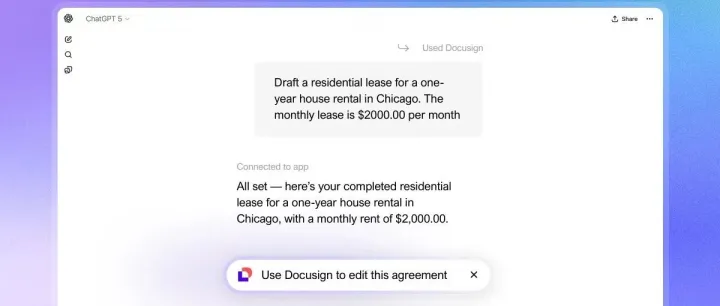 Docusign 智能协议管理（IAM）平台即将在 ChatGPT 上线