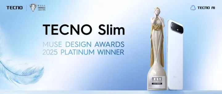 TECNO Slim 以突破性超薄创新斩获缪斯设计奖铂金奖