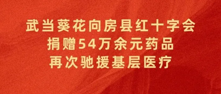 武当葵花向房县红十字会捐赠54万余元药品，再次驰援基层医疗