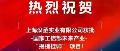 【汇孚资本项目动态】上海汉丞实业有限公司获批-国家工信部未来产业 “揭榜挂帅” 项目！