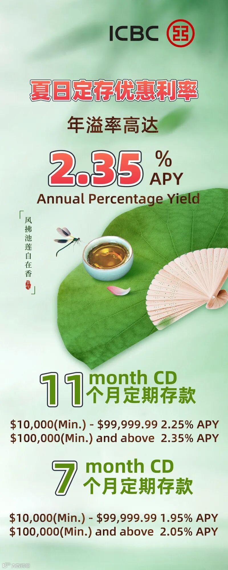 工银美国夏日定期存款利率再升级啦！- 大数跨境