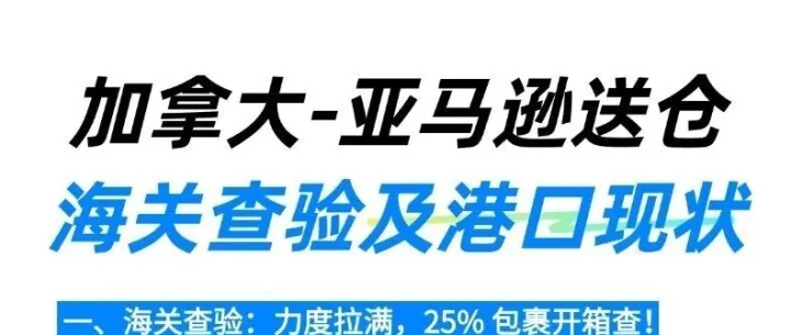 加拿大海关查验亚马逊送仓及港口周情况更新！