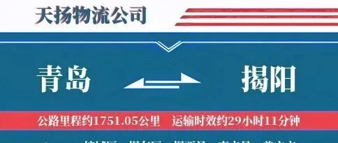 青岛到揭阳物流公司-设备配件专线-直送无忧