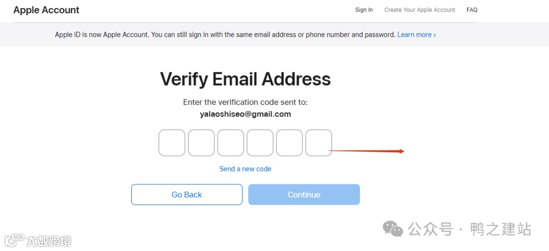 苹果美区ID注册教程：下载最新WhatsApp – 输入邮箱验证码