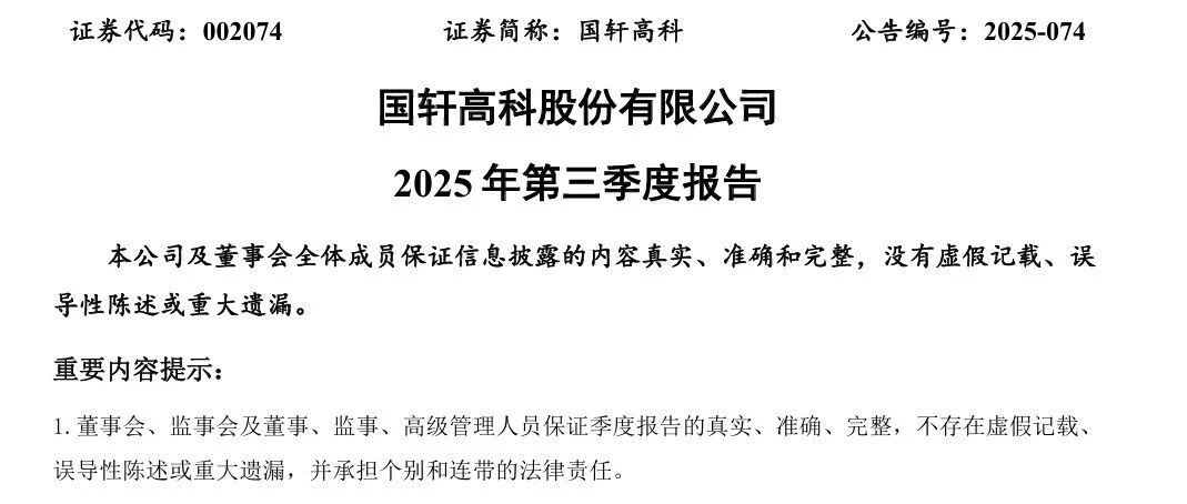 新能源产业-国轩高科2025年三季报深度解析- 大数跨境