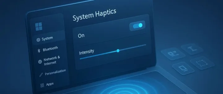 新版 Windows 11 为触觉鼠标或触控板振动反馈