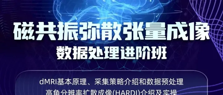 第五届磁共振弥散张量成像(DTI)数据处理进阶班（训练营：2025.12.15~12.26，新增GBSS实操内容）