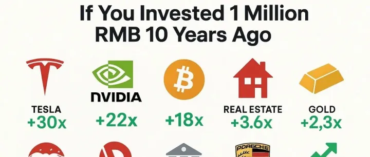 十年前拿100万投不同的项目，现在分别还剩下多少？