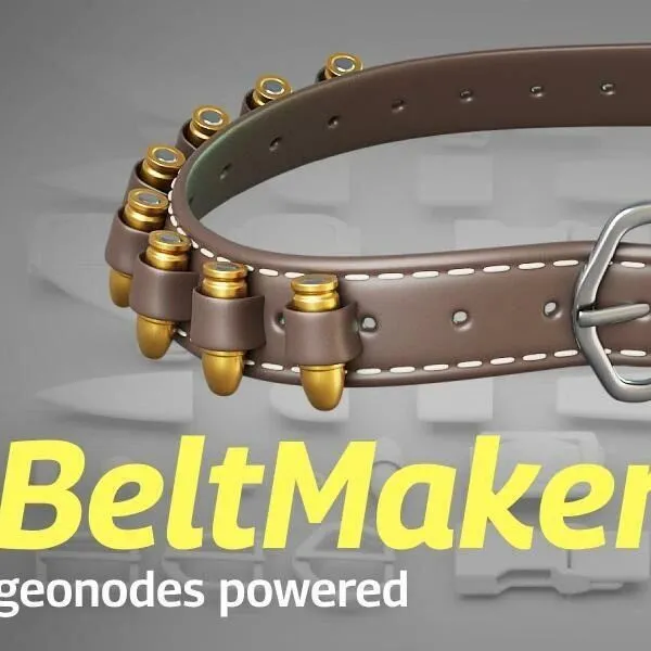 【Blender资产】Belt <em>Maker</em> 1.6 腰带生成器皮带建模制作