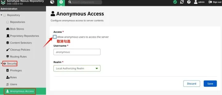 nexus私有仓库关闭匿名访问后的使用