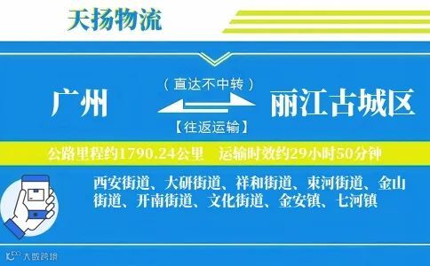 广州到丽江古城区物流公司