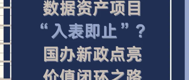数据资产项目“入<em>表</em>即<em>止</em>”？国办新政点亮价值闭环之路