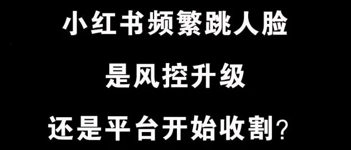 小红书频繁跳人脸，是风控升级还是平台开始收割？