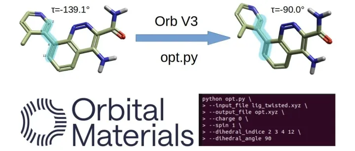 用Orb V3机器学习力场进行几何优化