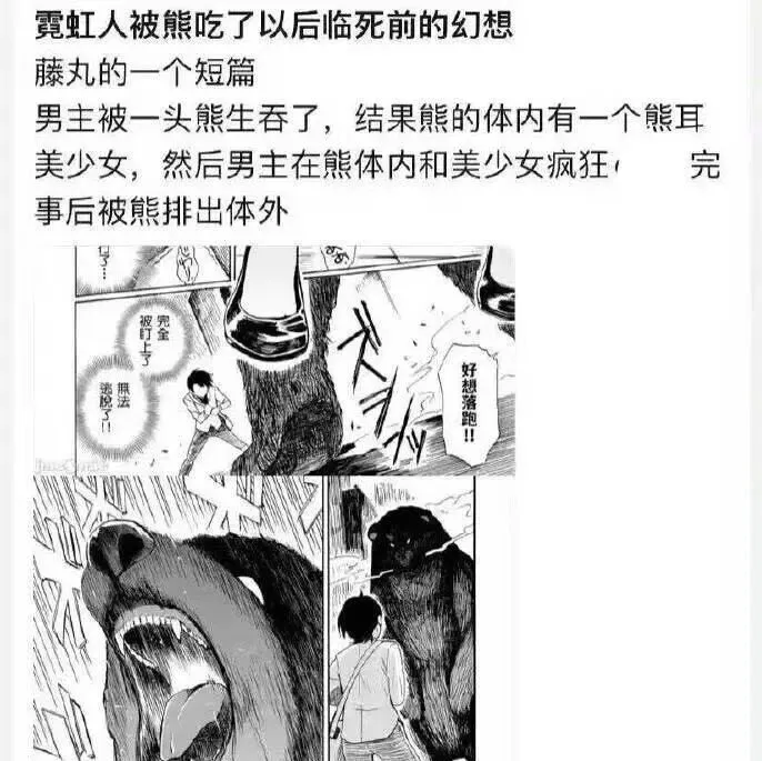 沙雕图第1832期：霓虹人被熊吃了以后临死前的幻想