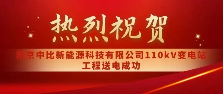 热烈祝贺南京中比新能源科技有限公司110kV变电站工程送电成功