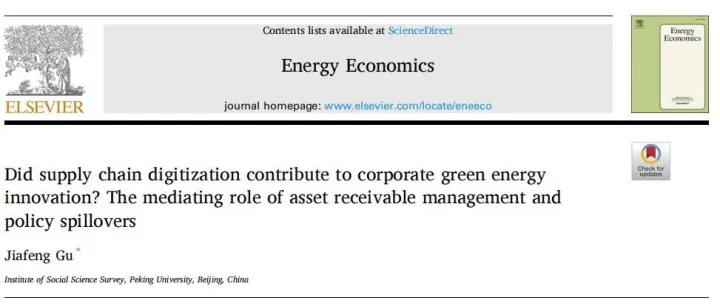 【文献推荐】2025 EE 供应链数字化是否有助于企业绿色能源创新？资产应收管理与政策溢出的中介作用