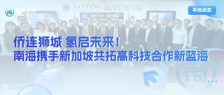 动态资讯丨侨连狮城 氢启未来！南海携手新加坡共拓高科技合作新蓝海