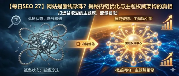 【每日SEO 27】网站是断线珍珠？揭秘内链优化与主题权威架构的真相