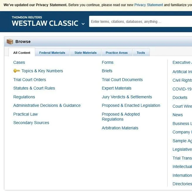 新宝库110丨Westlaw <em>Classic</em>开通试用
