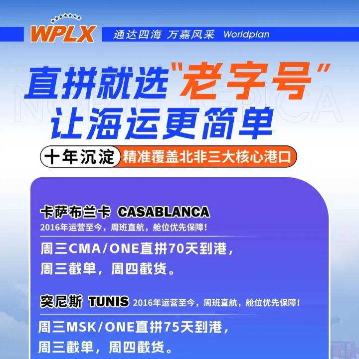 直拼就选“老字号” | 十年沉淀精准覆盖北非三大核心港口
