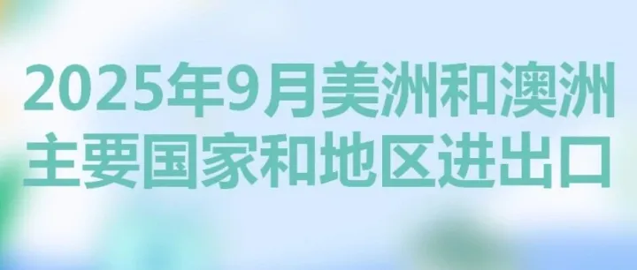 2025年9月美洲和澳洲主要国家和地区进出口