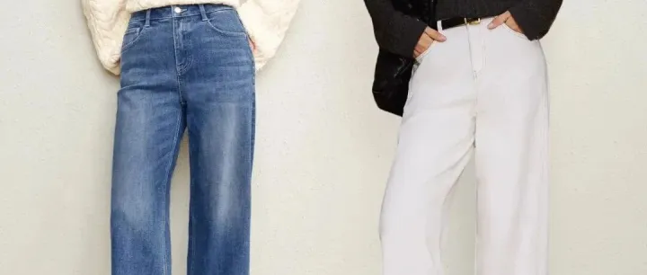 休闲阔腿牛仔裤制版裁剪图