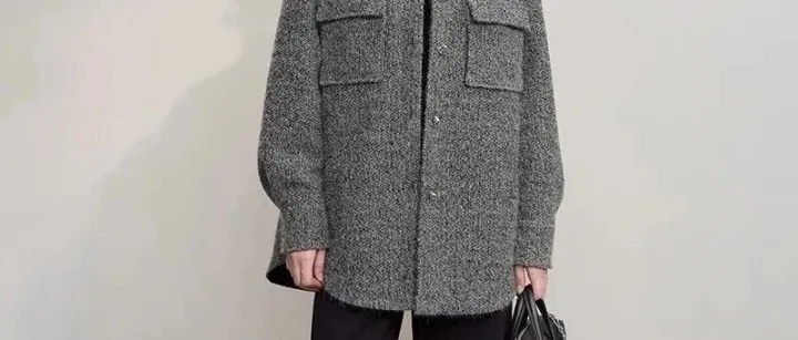 秋冬时尚减龄的毛呢长款衬衫式外套制版裁剪图