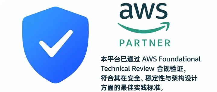 我们已通过 AWS 合规认证（FTR）