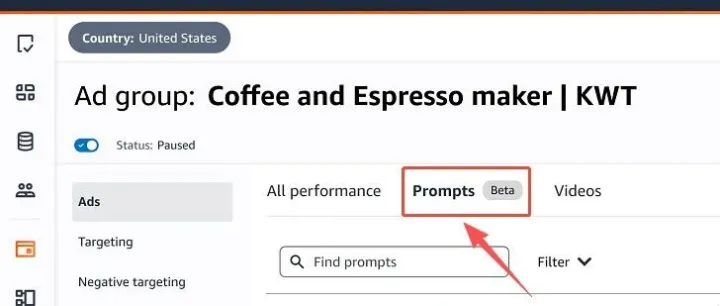 注意 亚马逊后台近期新增了一项“提示词（Prompts）”功能