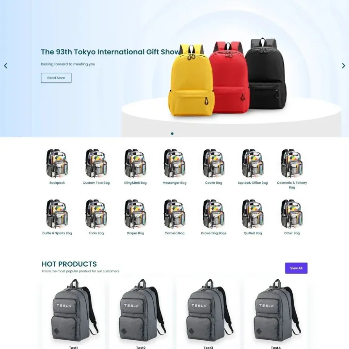 箱包设计与制造外贸独立站搭建案例