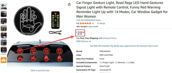 2025.12.04亚马逊选品推荐（仅供参考）：汽车手势灯