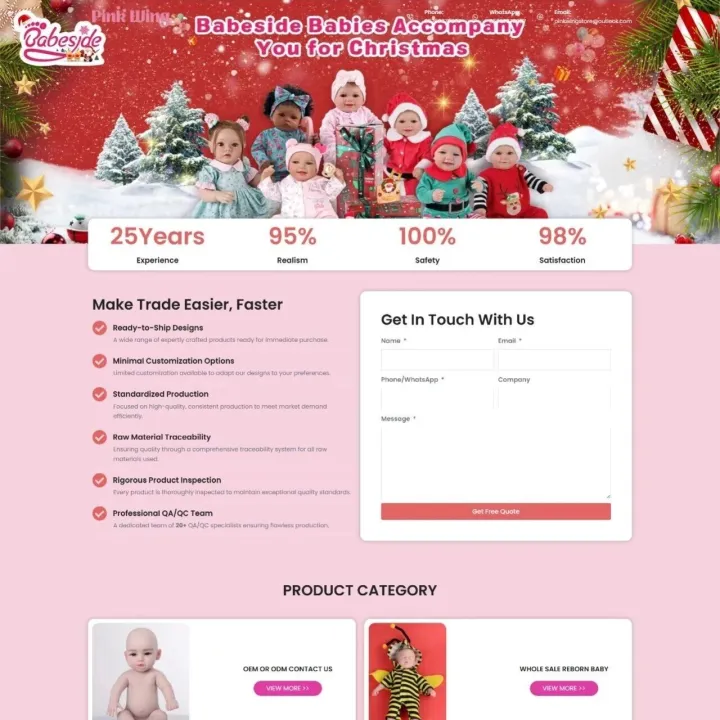 婴儿娃娃及配件外贸独立站搭建案例