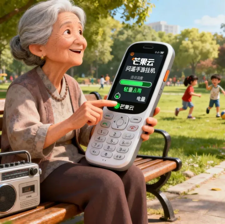 老年机用户狂喜！轻量占用 + 操作简单，芒果云让问道手游挂机不费电