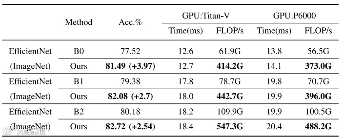 表V 高效网络（EfficientNets）的精度优化