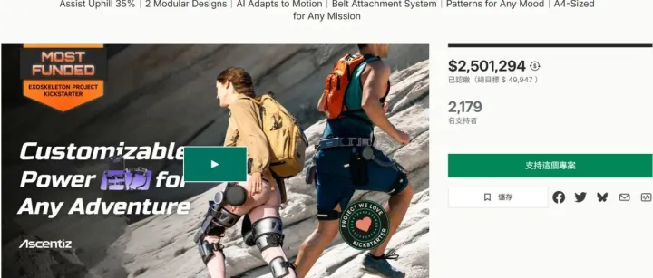 深度产品分析：首款模块化外骨骼Ascentiz  250万美元