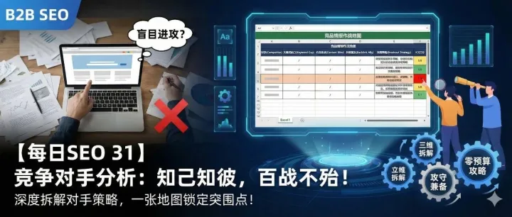 【每日SEO 31】競爭對手分析：知己知彼，百戰(zhàn)不殆！| 如何深度拆解對手策略，發(fā)現(xiàn)你的突圍點(diǎn)？