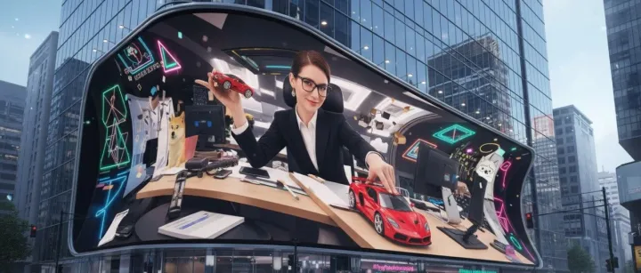 时尚弧形3D变形广告牌（纯硬广）