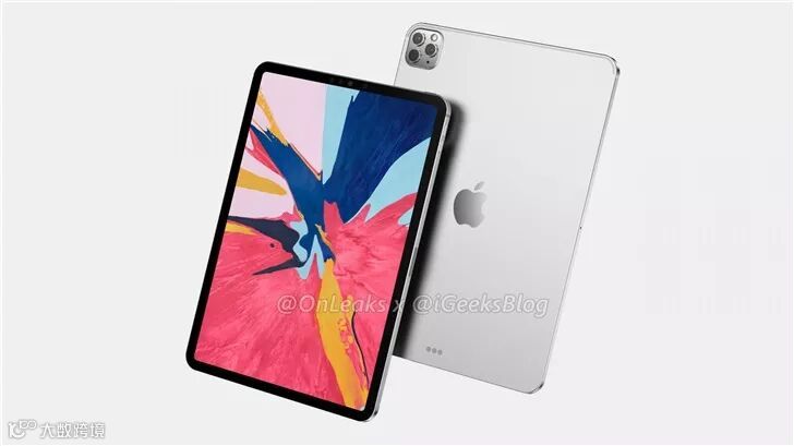 苹果iPad Pro 2020最新渲染图曝光:浴霸三摄依旧,背板材质不同