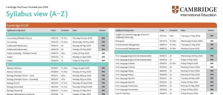 CIE考试提前！三大考试局公布26年夏季IG/A-Level考试时间表
