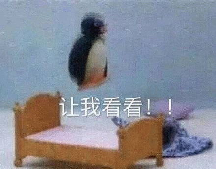 让我看看 一只企鹅腾空而起，配文“让我看看”，表情滑稽可爱表情包图片gif动图 - 求表情网,斗图从此不求人!