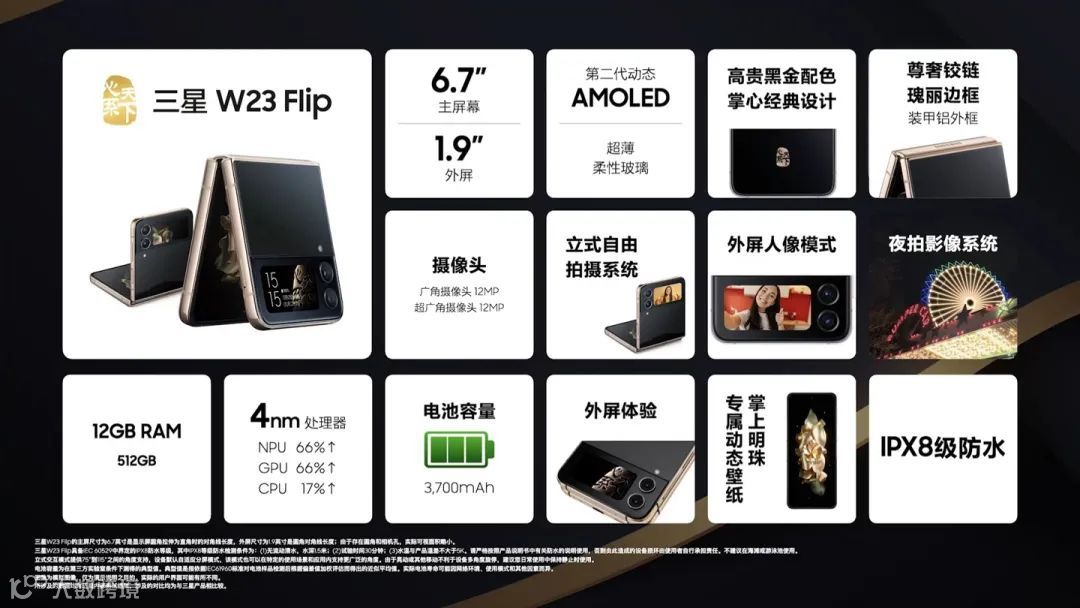 15999/9999 元,三星 W23 / Flip 正式发布:采用腕表级精密切割工艺、宝石状方格花纹雕琢