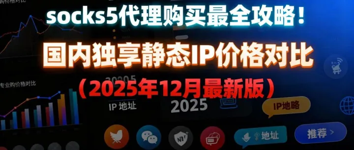 socks5代理购买最全攻略！国内独享静态IP价格对比（2025年12月最新版）
