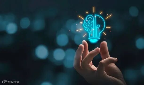 Photo of Hand holding drawing virtual lightbulb with brain on bokeh background for creative and smart thinking idea concep