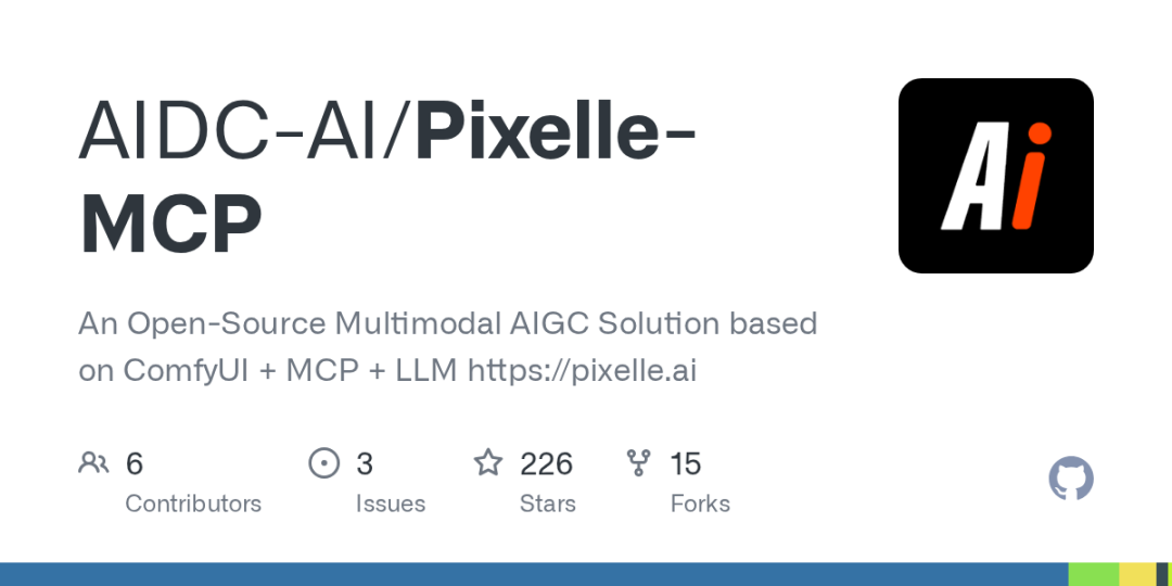 GitHub - AIDC-AI/Pixelle-MCP: An Open-Source Multimodal AIGC Solution based  on ComfyUI + MCP + LLM https://pixelle.ai