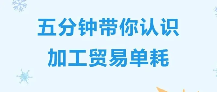 五分钟带你认识加工贸易单耗