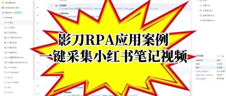 小红书采集全攻略！我用影刀RPA写了个神器，自动采集小红书笔记图片或视频