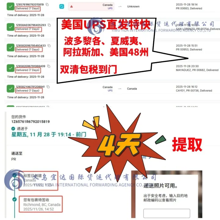 义乌宜达波多黎各、夏威夷、阿拉斯加快递渠道来袭！双清包税到门