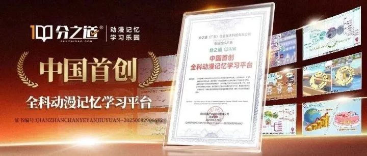 【重磅认证】分之道荣获 “中国首创全科动漫记忆学习平台” 品牌认证！