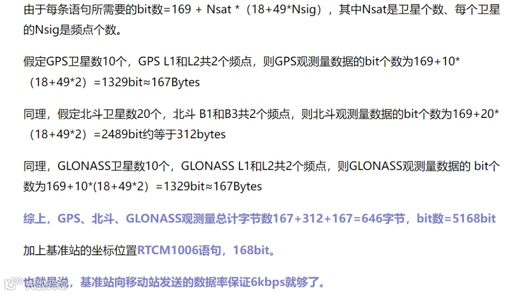 基准站向移动站传输的数据